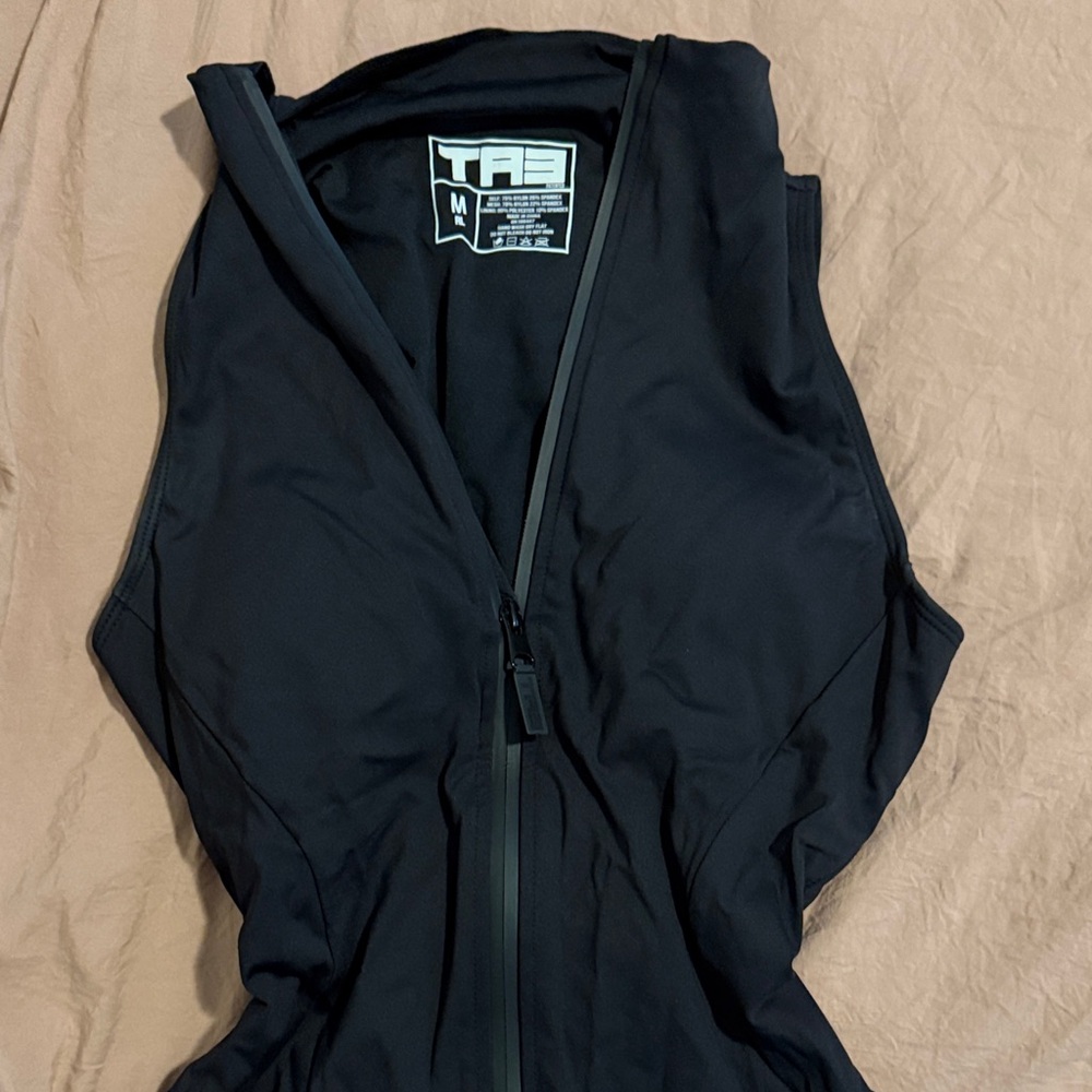Taf Swim Black Zip-Front One-Piece Swimsuit